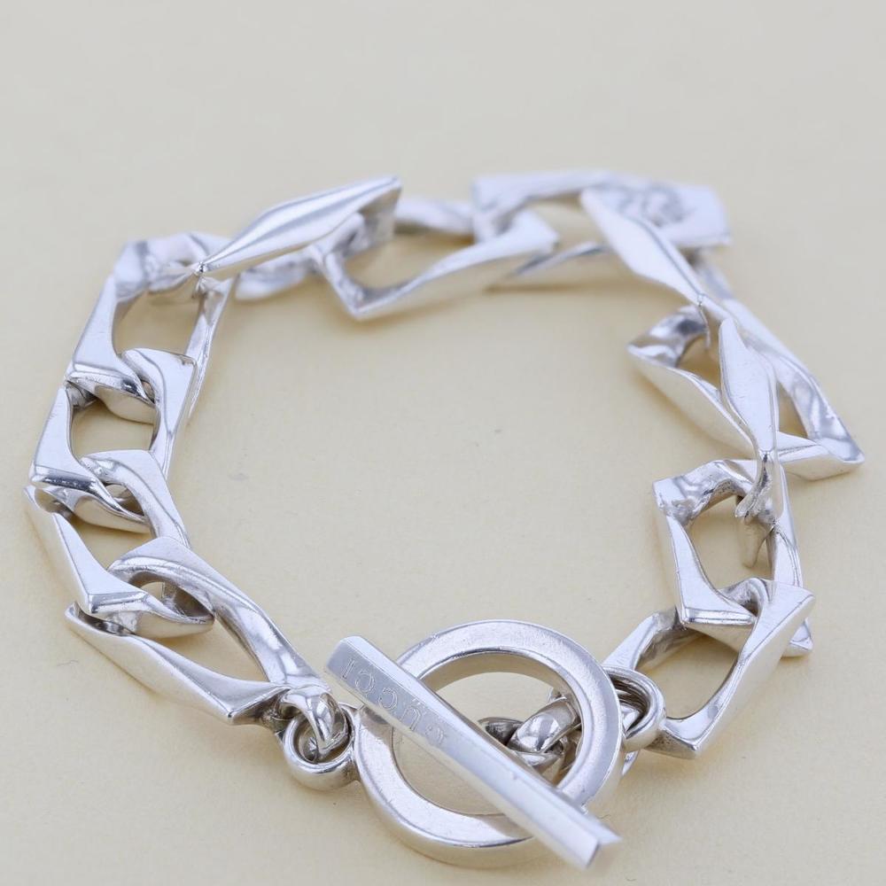 Gucci Flat Link Silver Bracelet Bangle Anklet - image 1